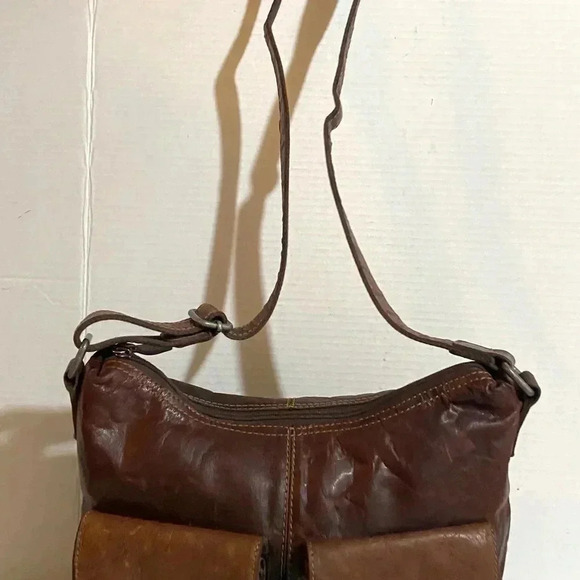 Jack George brown distressed leather crossbody handbag - Picture 8 of 11